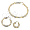 Oro Laminado Medium Hoop, Gold Filled Style Hollow Design, Diamond Cutting Finish, Golden Finish, 02.213.0225.25