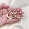 Oro Laminado Medium Hoop, Gold Filled Style Hollow Design, Diamond Cutting Finish, Golden Finish, 02.213.0759.30