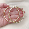 Oro Laminado Extra Large Hoop, Gold Filled Style Hollow Design, Diamond Cutting Finish, Golden Finish, 02.170.0311.70