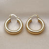 Oro Laminado Small Hoop, Gold Filled Style Hollow Design, Diamond Cutting Finish, Golden Finish, 02.213.0767.25