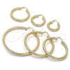 Oro Laminado Extra Large Hoop, Gold Filled Style Hollow Design, Diamond Cutting Finish, Golden Finish, 02.170.0310.70