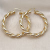Oro Laminado Large Hoop, Gold Filled Style Twist and Hollow Design, Diamond Cutting Finish, Golden Finish, 02.170.0482.60