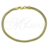 Oro Laminado Basic Bracelet, Gold Filled Style Rat Tail Design, Polished, Golden Finish, 03.213.0316.08 (03 MM Thickness, 8 Inches Length)