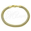 Oro Laminado Basic Bracelet, Gold Filled Style Rat Tail Design, Polished, Golden Finish, 03.213.0317.08 (05 MM Thickness, 8 Inches Length)