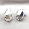 Rhodium Gold Filled Stud Earring, Hollow Design, Polished, Rhodium Finish, 02.195.0299.1