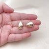 Oro Laminado Huggie Hoop, Gold Filled Style Teardrop Design, Polished, Golden Finish, 02.163.0343.15