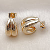 Oro Laminado Stud Earring, Gold Filled Style Polished, Golden Finish, 02.163.0345