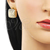 Oro Laminado Stud Earring, Gold Filled Style Polished, Golden Finish, 02.163.0346