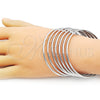 Rhodium Gold Filled Semanario Bangle, Polished, Rhodium Finish, 07.63.0206.1.05 (03 MM Thickness, Size 5 (2.50 Diameter))