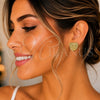 Oro Laminado Stud Earring, Gold Filled Style Heart Design, Polished, Golden Finish, 02.195.0314