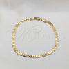 Oro Laminado Basic Bracelet, Gold Filled Style Mariner Design, Polished, Golden Finish, 03.419.0007.07