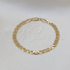 Oro Laminado Basic Bracelet, Gold Filled Style Mariner Design, Polished, Golden Finish, 03.419.0024.07
