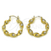Oro Laminado Medium Hoop, Gold Filled Style Twist Design, Matte Finish, Golden Finish, 02.170.0503.30