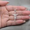 Sterling Silver Religious Pendant, Cross Design, Polished, Silver Finish, 05.395.0003