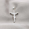 Sterling Silver Religious Pendant, Cross Design, Polished, Silver Finish, 05.395.0003