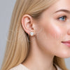 Oro Laminado Stud Earring, Gold Filled Style Heart Design, with Ivory Opal, Polished, Golden Finish, 02.342.0359