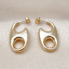 Oro Laminado Stud Earring, Gold Filled Style Mariner and Hollow Design, Polished, Golden Finish, 02.195.0318