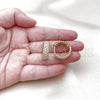 Oro Laminado Huggie Hoop, Gold Filled Style Twist Design, with White Cubic Zirconia, Polished, Golden Finish, 02.283.0159.20