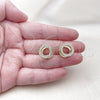 Oro Laminado Huggie Hoop, Gold Filled Style with White Cubic Zirconia, Polished, Golden Finish, 02.213.0776.10