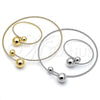 Oro Laminado Necklace and Bracelet, Gold Filled Style Ball Design, with White Cubic Zirconia, Polished, Golden Finish, 06.421.0004