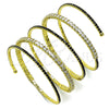 Oro Laminado Individual Bangle, Gold Filled Style Baguette Design, with Black and White Cubic Zirconia, Polished, Golden Finish, 07.421.0005 (50 MM Thickness, One size fits all)