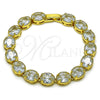 Oro Laminado Tennis Bracelet, Gold Filled Style with White Cubic Zirconia, Polished, Golden Finish, 03.424.0004.07 (09 MM Thickness, 7 Inches Length)