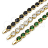 Oro Laminado Tennis Bracelet, Gold Filled Style with White Cubic Zirconia, Polished, Golden Finish, 03.424.0004.07 (09 MM Thickness, 7 Inches Length)