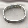 Stainless Steel Solid Bracelet, Polished, Steel Finish, 03.114.0218.3.09 (14 MM Thickness, 9 Inches Length)