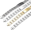 Stainless Steel Solid Bracelet, Polished, Steel Finish, 03.114.0218.3.09 (14 MM Thickness, 9 Inches Length)
