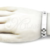 Stainless Steel Solid Bracelet, Polished, Steel Finish, 03.114.0365.1.09 (12 MM Thickness, 9 Inches Length)