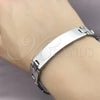 Stainless Steel Solid Bracelet, Polished, Steel Finish, 03.114.0365.1.09 (12 MM Thickness, 9 Inches Length)
