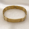 Stainless Steel Solid Bracelet, Polished, Golden Finish, 03.114.0274.4.09 (14 MM Thickness, 9 Inches Length)