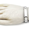 Stainless Steel Solid Bracelet, Polished, Steel Finish, 03.114.0247.2.08 (12 MM Thickness, 9 Inches Length)