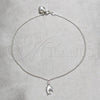 Sterling Silver Charm Anklet , Dolphin and Ball Design, Polished, Silver Finish, 03.409.0048.10 (02 MM Thickness, 10 Inches Length)