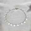 Sterling Silver Charm Anklet , Heart Design, Polished, Silver Finish, 03.409.0051.10 (02 MM Thickness, 10 Inches Length)