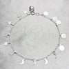 Sterling Silver Charm Anklet , Moon and Star Design, Polished, Silver Finish, 03.409.0052.10 (02 MM Thickness, 10 Inches Length)