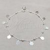 Sterling Silver Charm Anklet , Rolo Design, Polished, Silver Finish, 03.409.0066.10 (01 MM Thickness, 10 Inches Length)