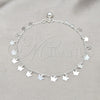 Sterling Silver Charm Anklet , Butterfly Design, Polished, Silver Finish, 03.409.0067.10 (01 MM Thickness, 10 Inches Length)