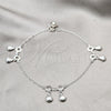 Sterling Silver Charm Anklet , Shell Design, Polished, Silver Finish, 03.409.0074.10 (01 MM Thickness, 10 Inches Length)