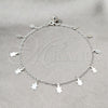 Sterling Silver Charm Anklet , Turtle Design, Polished, Silver Finish, 03.409.0075.10 (01 MM Thickness, 10 Inches Length)