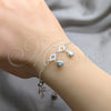 Sterling Silver Charm Bracelet, Shell Design, Polished, Silver Finish, 03.409.0081.08 (01 MM Thickness, 8 Inches Length)
