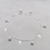 Sterling Silver Charm Anklet , Dolphin and Ball Design, Polished, Silver Finish, 03.409.0089.10 (01 MM Thickness, 10 Inches Length)