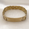 Stainless Steel Solid Bracelet, Polished, Golden Finish, 03.114.0355.3.08 (15 MM Thickness, 8 Inches Length)