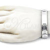 Stainless Steel Solid Bracelet, Polished, Steel Finish, 03.114.0376.3.08 (13 MM Thickness, 8 Inches Length)