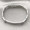 Stainless Steel Solid Bracelet, Polished, Steel Finish, 03.114.0245.2.09 (13 MM Thickness, 9 Inches Length)