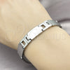Stainless Steel Solid Bracelet, Polished, Steel Finish, 03.114.0340.2.08 (12 MM Thickness, 8 Inches Length)
