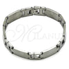 Stainless Steel Solid Bracelet, Polished, Steel Finish, 03.114.0340.2.08 (12 MM Thickness, 8 Inches Length)