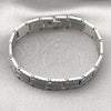 Stainless Steel Solid Bracelet, Polished, Steel Finish, 5.244.002.1.08 (13 MM Thickness, 8 Inches Length)