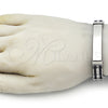 Stainless Steel Solid Bracelet, Polished, Steel Finish, 03.114.0397.09 (11 MM Thickness, 9 Inches Length)
