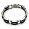 Stainless Steel Solid Bracelet, Polished, Steel Finish, 03.114.0398.08 (15 MM Thickness, 8 Inches Length)